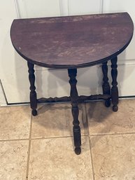 VINTAGE WOODEN HALF MOON TABLE, SIDE STAND.