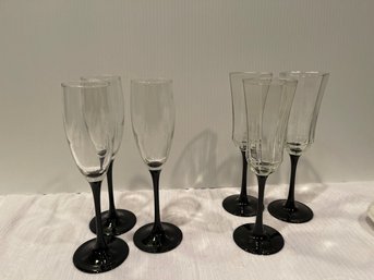 6 Luminarc Flute Glasses