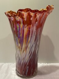 Vntg Murano Art Glass Vase Italy