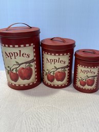 Red Apple Tin Canisters