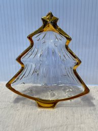 Studio Nova Yuletide Spirit Gold Sweet Dish WX025/503 Christmas Tree Glass