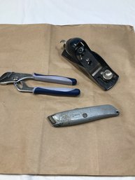 Plainer, Razor Knife & Channel Locks
