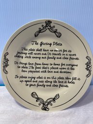 The Giving Plate 10.5' Round Sharing Plate Katie & Mandy Black/ White Stoneware