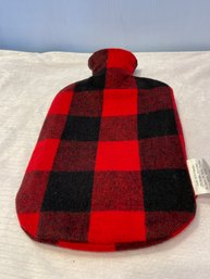 New - Red Buffalo Plaid Covered Hot Water Bottle