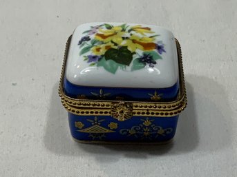 Fine Porcelain, Hand Painted, Hinged Trinket Box