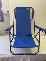 2 - Metal Folding Beach Chairs / Blue