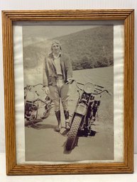 11 X 14-1/2 Inch Framed 1933 Picture Of Old Motorcycles