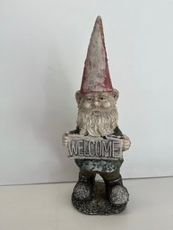 21 Inch Gnome  Welcome Sign Statue