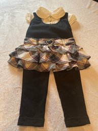 New 24 Month - Girls 2 Piece Black And Plain Outfit