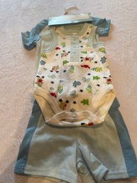 New - Preemie 3 Piece Layette Down By The Sea