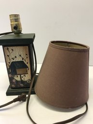 Hand Painted Wooden Lamp With Shade