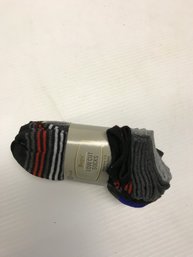 10 Pair Boys Low Cut Socks, Size 7-3 / New, Multi Color