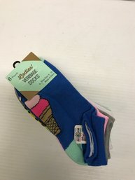 6 Pair Of Ladies Verbiage Low Cut Socks , Size 4-10, New, Multi Color