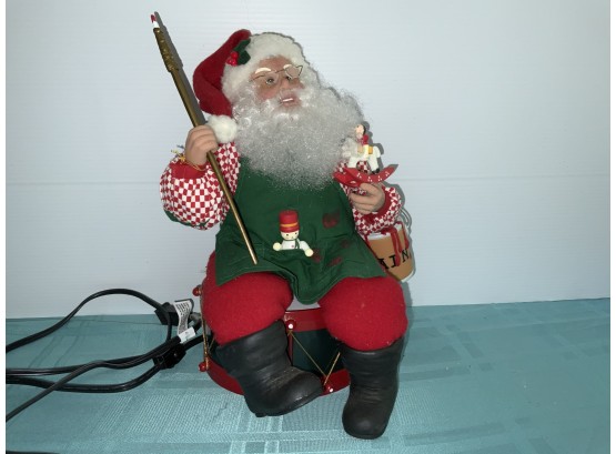 Animated Painting Santa-plug In-Arm And Head Move-gently Used