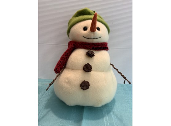 Hallmark Plush Snowman -small Flaws On His Arms As Shown In Pictures-  12 Inches High