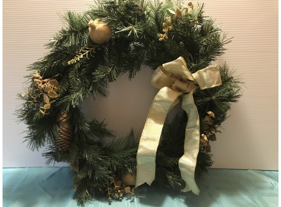 Wreath With Gold Decorations