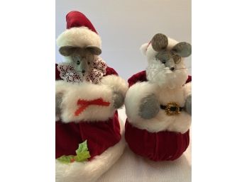 Vintage Mr & Mrs Christmas Mice, 10 Tall