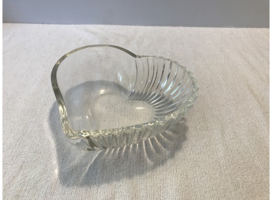 Clear Glass Heart Shaped Condiment / Candy Dish