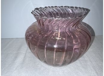 Rose Colored Glass Vase 5 Inches Tall