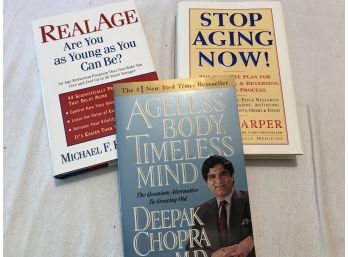 Books On Aging, 2 Hardcover & 1 Paperback Book, Like New