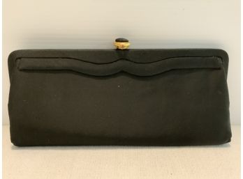 Vintage Black Clutch   Gently Used-slight Flaw On Back Of Clasp -in Picture