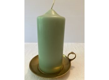 Candle With Brass Base, New