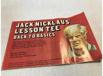 Vintage Jack Nicklaus Lesson Tee Exerpt Booklet