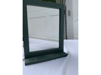 Green Mirrored Shelf  17 InH X 13 In1/2  W Small Flaw On Shelf As Shown In Picture
