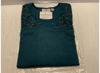 Quacker Factory XS Shirt, Embellished With Rhinestones