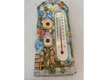 Birdhouse Thermometer, Glass - New In Box