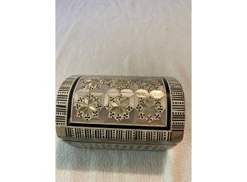 Mahogany Trinket Box With Pearl Inlay