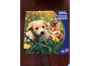 New/ 500 Piece Puzzle / Puppy & Kitten