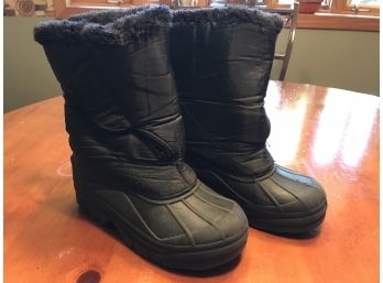 Boys Winter Boots, Rubber Shoe With Insulated Nylon And Lined Top