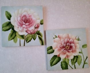 Flowers On Canvas Wall ART Flowers 16' Set (2)