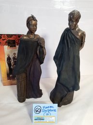 Vintage MAASAI Figurine Tribal SCULPTURE Lot 2 12'H