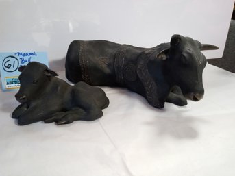 Vintage Signed MAASAI Bull African SCULPTURE Lot 2