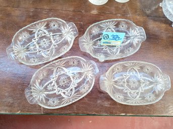 Anchor Hocking Divided Glass Relish Plates (4)