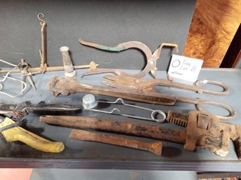 Hand TOOLS LOT B Vintage & Antique Pipe Wrench Clamps More