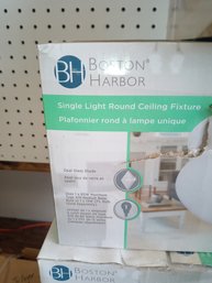 NEW BH ROUND CEILING FIXTURE LOT (11) WHITE SINGLE LIGHT NEW OLD STOCK