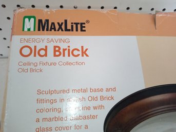 NEW MAXLITE CEILING FIXTURE LIGHT IN BOX OLD BRICK FINISH NIB