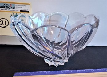 Marquis By Waterford Scalloped Crystal Bowl Signed 5.5'