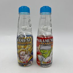 Lot Of (2) Vintage 2017 DragonBall Z Ramune Soft Drink Bottles