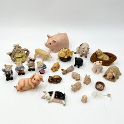 Huge Lot Of Wonderful Pig Collectibles / Figurines - Over 20 Figures