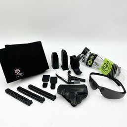 Lot Of GLOCK 9mm And BB Pistol Accessories - DeSantis Holsters, BB Clips, 9mm Magazine & More! - $175 Value