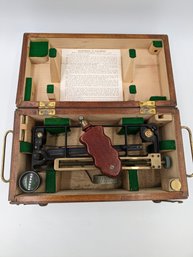 RARE US Navy WWII Sextant Maritime Stadimeter With Wood Case - Made By Schick In Stamford, CT!