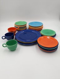 Huge Vintage Colorful Fiesta Ware Plus More Lot - Plates, Saucers, Cups