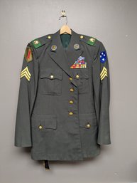 US ARMY Issued Uniform Jacket & Pants - Iron Rangers With Ribbons And Pins 8405-965-1630