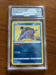 2022 Pokemon Sword Shield Radiant Blastoise Pokemon Go #018 - AGS Graded 9.5