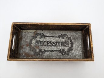 Unique Wood Necessities Box With Metal Liner