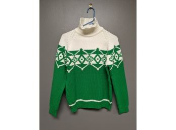 Vintage Ski Snow Turtleneck Sweater - Women's L